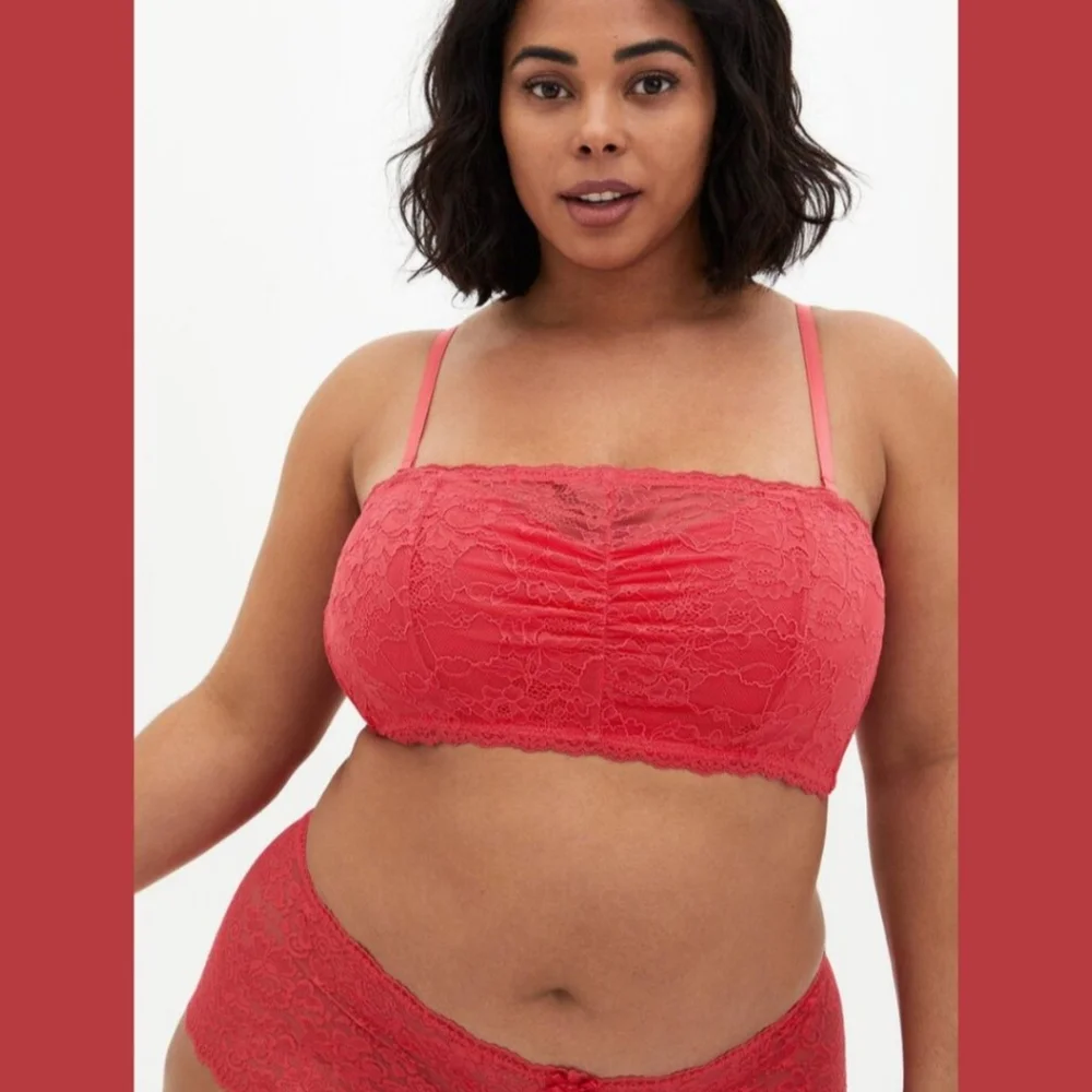 Torrid Coral Lace Bralette - Picture 4 of 8